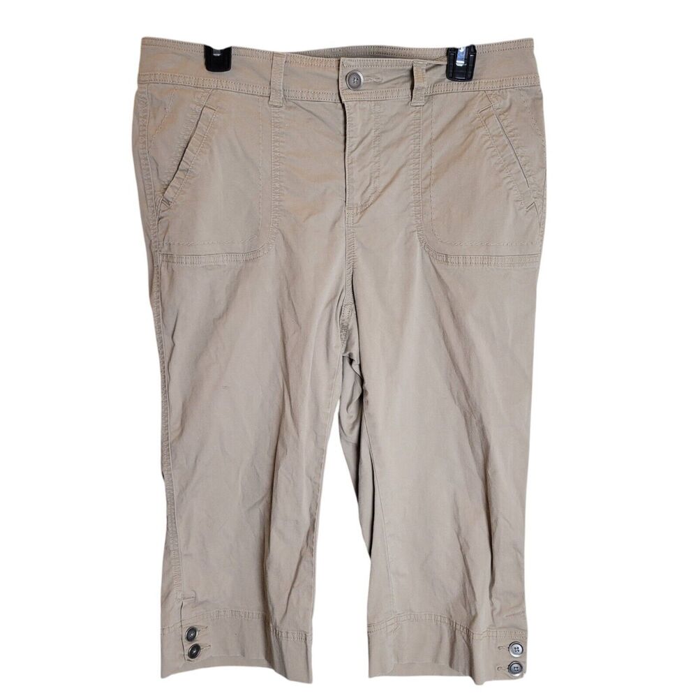 Croft & Barrow Womens Size 12 Brown Solid NAtural Fit Capri Pants